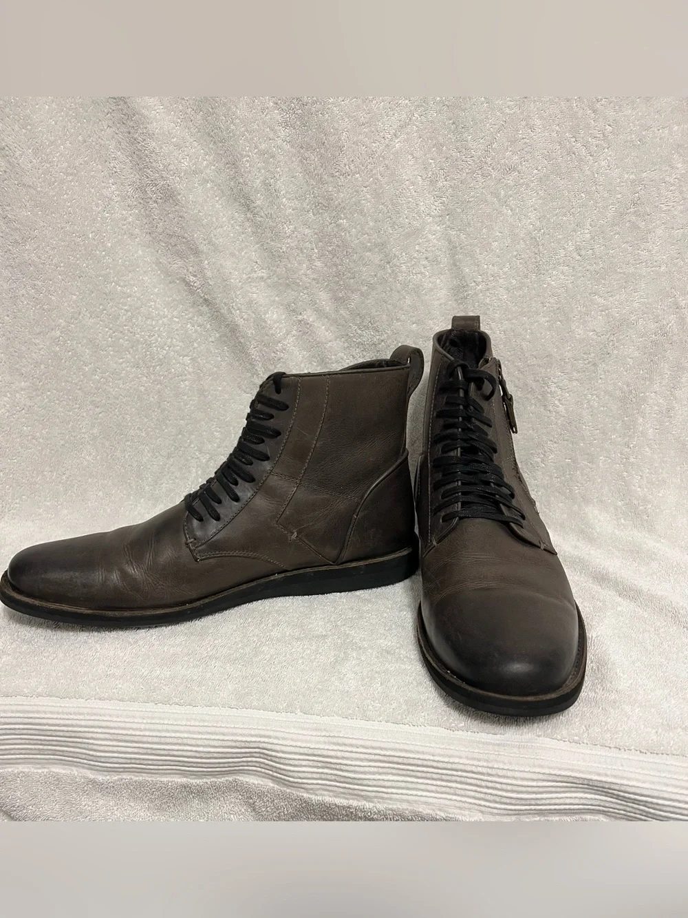 John Varvatos Men's Leather Lace-Up Ankle Boots in Dark Brown